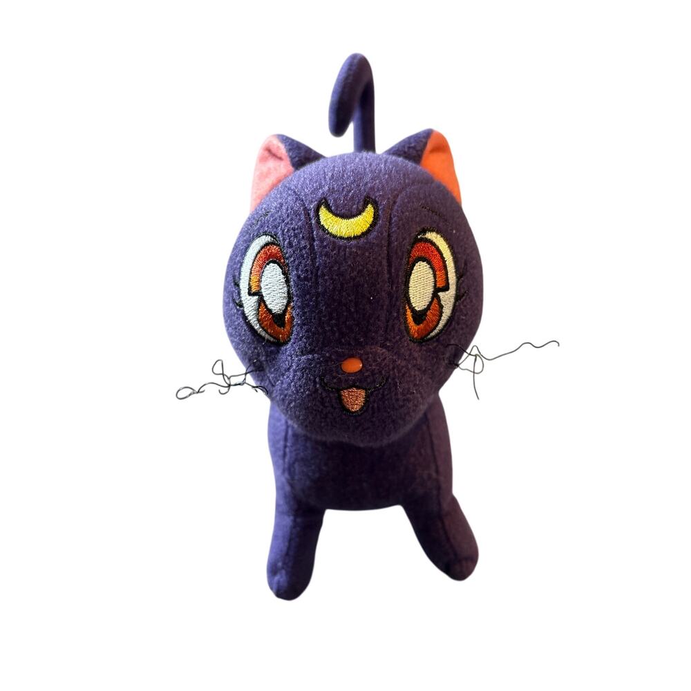 Sailor Moon Luna Cat Plush Toei animation 2014 7” preowned washed